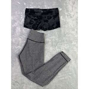 Lululemon Shorts And Leggings Lot Of 2 Women's Sz 8 Gym Running Cycling Dance